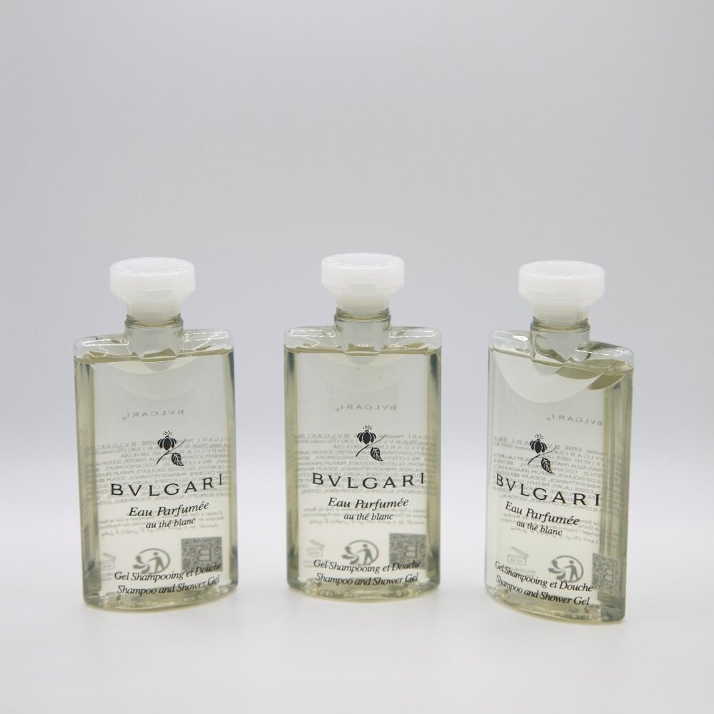 BVLGARI au thé Blanc Pack Of 3 (White Tea) Shampoo & Shower Gel - 2.5 Floz/75mL